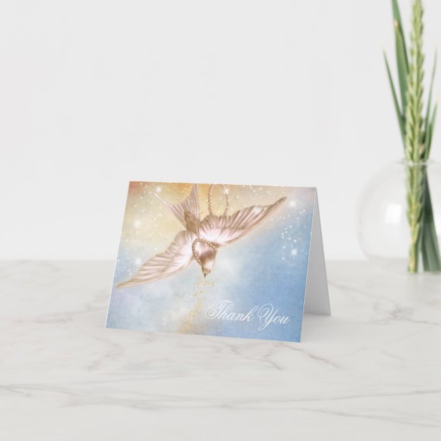 Elegant Dove Funeral Thank You Cards (Front)