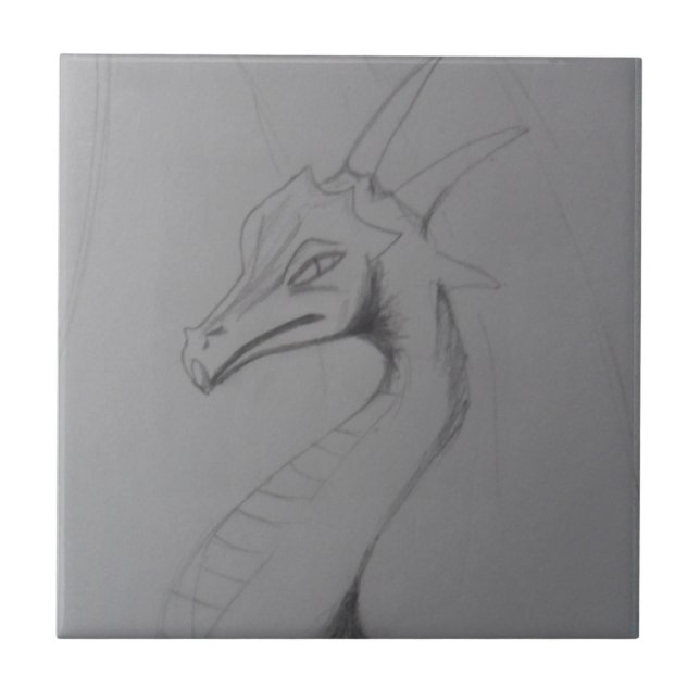 Elegant Dragon Drawing Tile (Front)