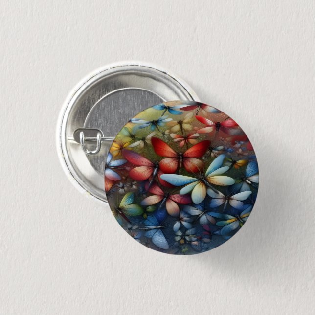 Elegant Dragonflies Button (Front & Back)