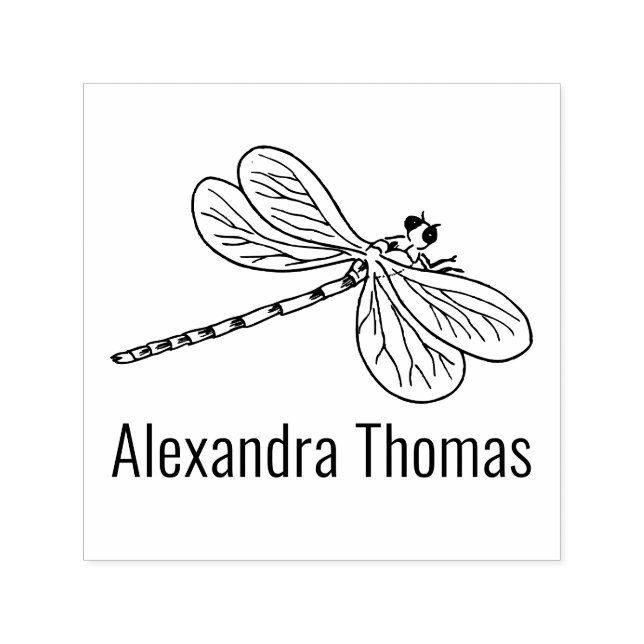 Elegant Dragonfly #3 Name Self-inking Stamp (Design)