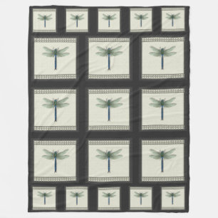 Elegant Dragonfly Fleece Blanket