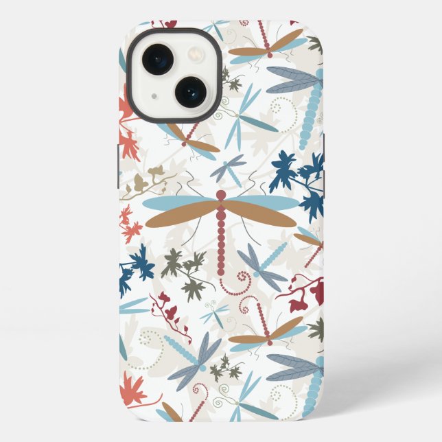 Elegant Dragonfly Pattern Art iPhone Case (Back)