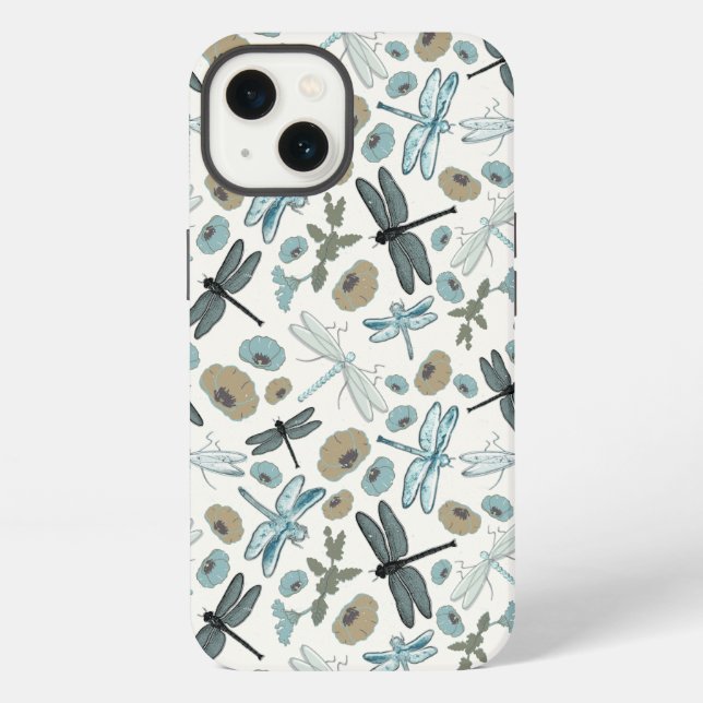 Elegant Dragonfly Pattern iPhone Case (Back)
