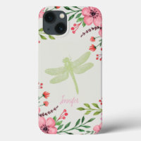 Elegant Dragonfly Pink Green