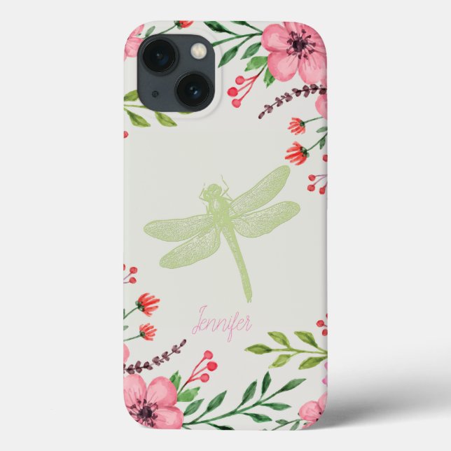 Elegant  Dragonfly Pink Green Case-Mate iPhone Case (Back)
