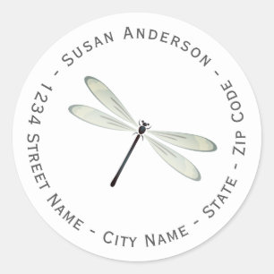 Elegant Dragonfly Return Address Label