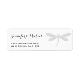 Elegant Dragonfly Return Address Label Template