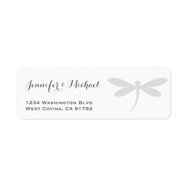 Elegant Dragonfly Return Address Label Template (Front)
