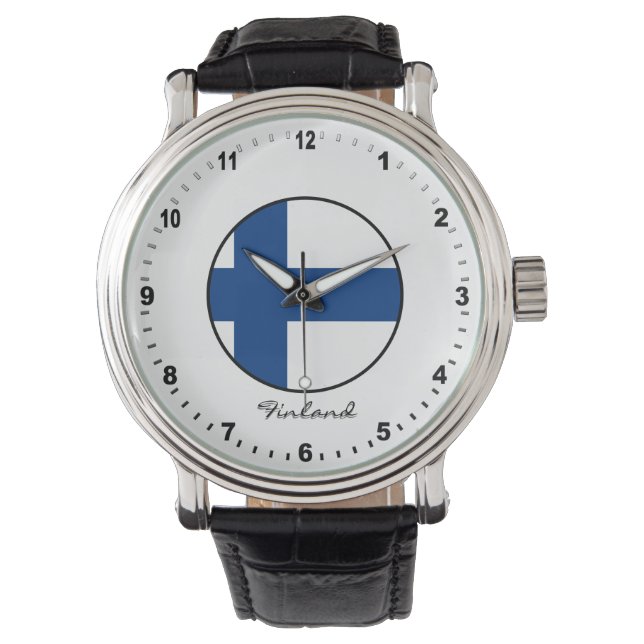 Elégant drapeau finlandais & montre finlandaise /  (devant)