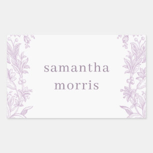 Elegant Drawn Floral Lavender Sticker