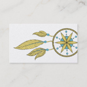 Elegant  Dream Catcher Feathers Yoga Instructor Business Card