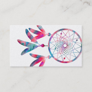 Elegant  Dream Catcher Feathers Yoga Instructor Business Card