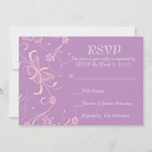 Elegant Dream Lavender Butterfly RSVP card