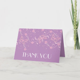 Elegant Dream Lavender Butterfly Thank you card