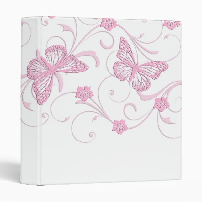 Elegant Dream Pink Butterfly Binder (Front/Spine)
