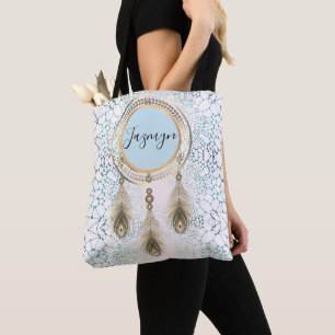 Elegant Dreamcatcher Abstract Personalized Tote Bag