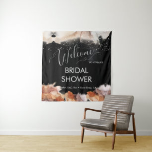 Elegant Dreamy Orange Ink Bridal Shower Welcome Tapestry
