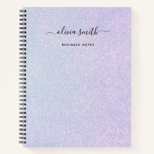 Elegant Dreamy Pastel   Glam Blue and Pink Notebook