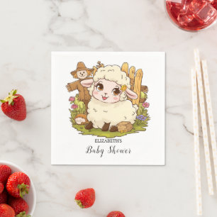Elegant Dreamy Sheep Baby Shower Napkin