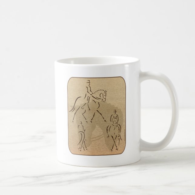 Elegant Dressage Horse Design in Brown/Tan Coffee Mug (Right)
