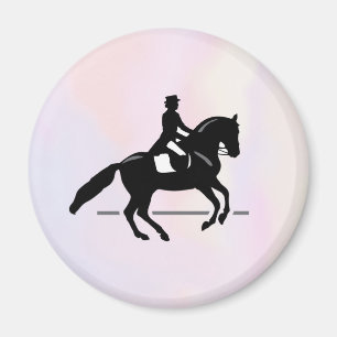 Elegant Dressage Rider on a Watercolor Background Magnet