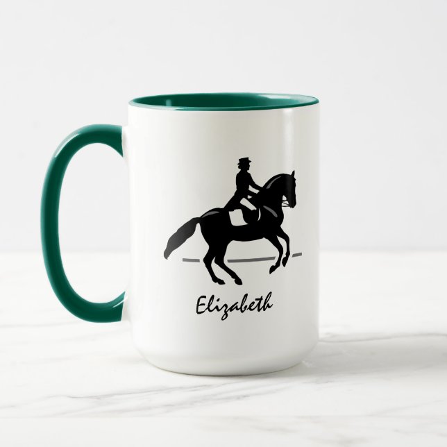 Elegant Dressage Rider Performing a Pirouette Mug (Left)