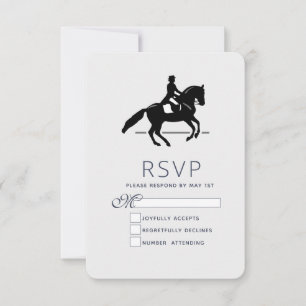 Elegant Dressage Rider Performing a Pirouette RSVP Card