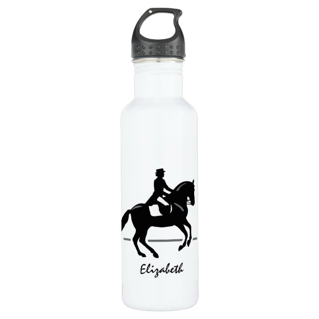 Elegant Dressage Rider Performing Pirouette 710 Ml Water Bottle (Front)