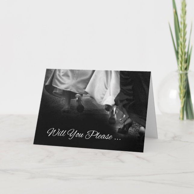 Elegant Dresses "Will You Be My Bridesmaid" Invitation (Front)