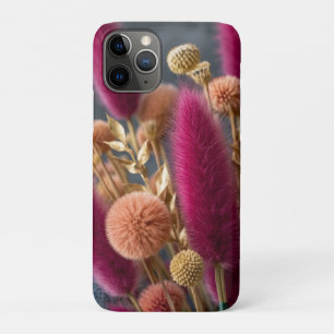 Elegant Dried Bunny Tail & Pom-Pom Floral Botanica iPhone 11 Pro Case