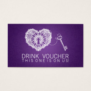Elegant Drink Voucher Key To My Heart Purple