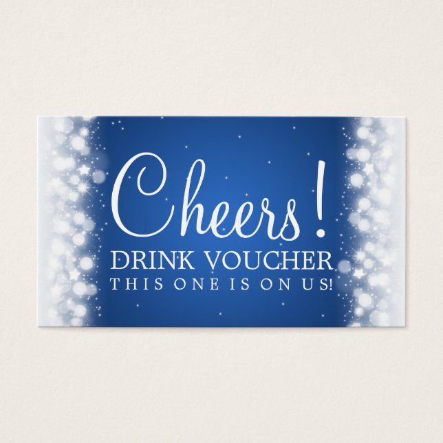 Elegant Drink Voucher Magic Sparkle Blue (Front)