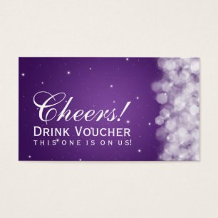 Elegant Drink Voucher Party Sparkle Purple
