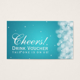 Elegant Drink Voucher Party Sparkle Turquoise