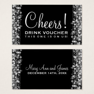 Elegant Drink Voucher Party Sparkles Silver