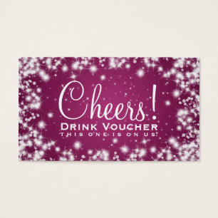 Elegant Drink Voucher Party Winter Sparkle Pink