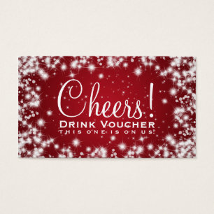 Elegant Drink Voucher Party Winter Sparkle Red