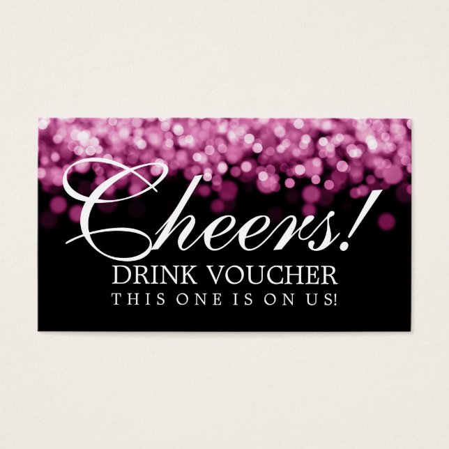 Elegant Drink Voucher Pink Lights (Front)