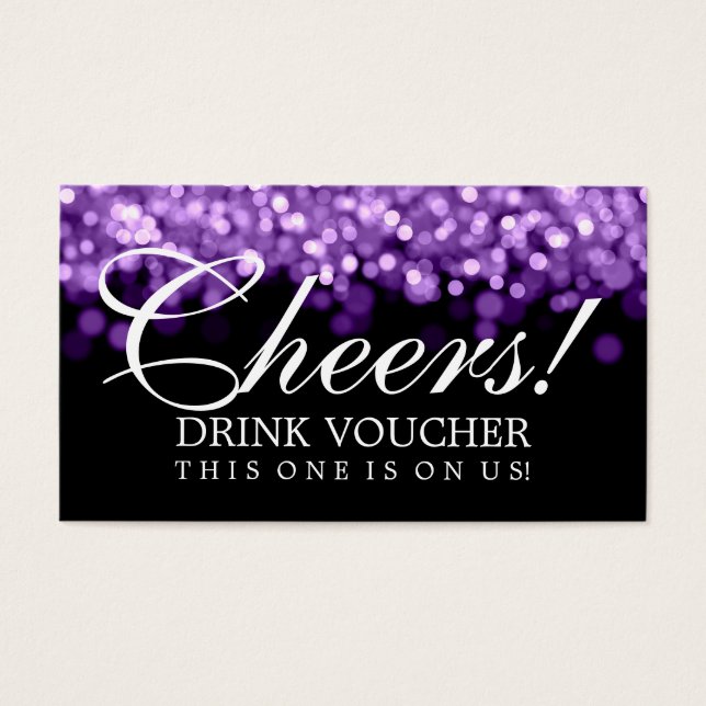 Elegant Drink Voucher Purple Lights (Front)