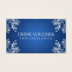 Elegant Drink Voucher Vintage Swirls 2 Sapphire