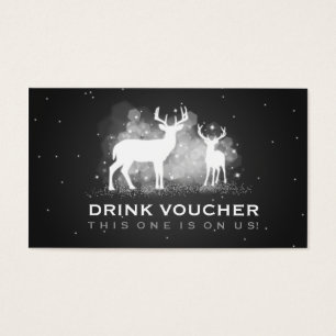 Elegant Drink Voucher Winter Deer Sparkle Black