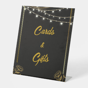 Elegant Dual Birthday Soiree Cards & Gifts Pedestal Sign