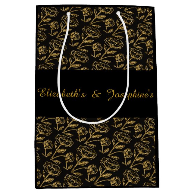 Elegant Dual Birthday Soiree  Medium Gift Bag (Front)