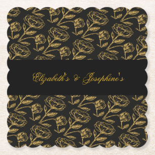 Elegant Dual Birthday Soiree Paper Coaster