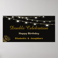 Elegant Dual Birthday Soiree Poster