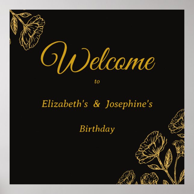 Elegant Dual Birthday Soiree  Poster (Front)