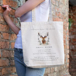 Elegant Dusky Deer Floral Crest Fun Facts Wedding Tote Bag<br><div class="desc">If you need any further customization please feel free to message me on yellowfebstudio@gmail.com.</div>