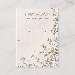 Elegant Dusky Floral Vine Earring Necklace Display Business Card