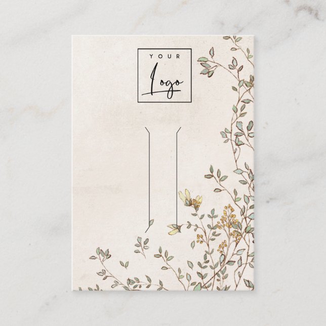 Elegant Dusky Floral Vine Ivory Hair Clip Display Business Card (Front)
