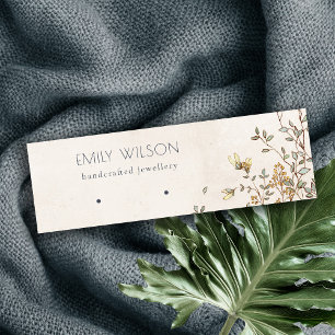 Elegant Dusky Floral Vine Stud Earring Display Mini Business Card